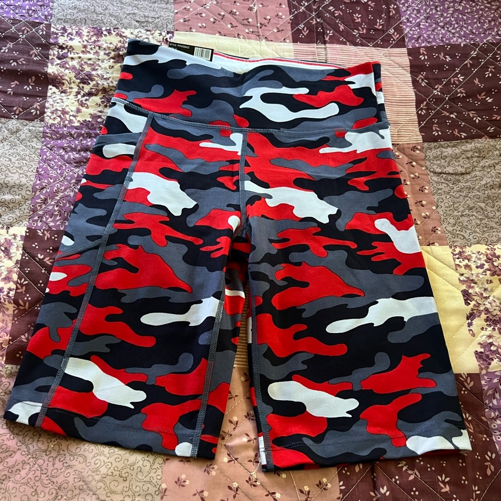 Camouflage Print Athletic Shorts
